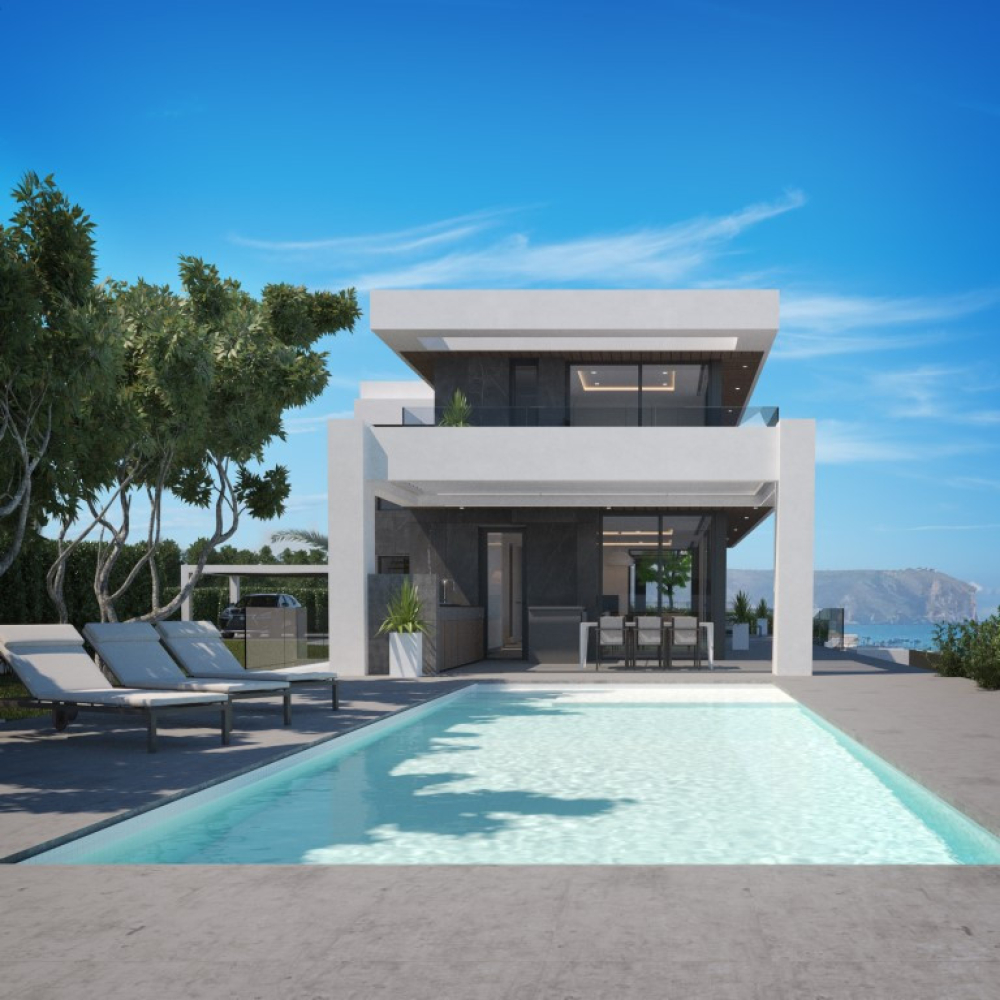 Excepcional villa moderna en venta en Jávea con vistas al mar.